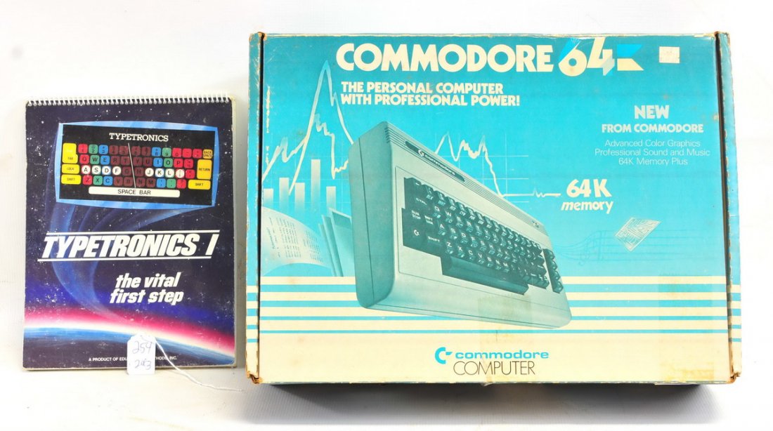 Two Commodore 64 Computers: In Original Boxes with office supplies