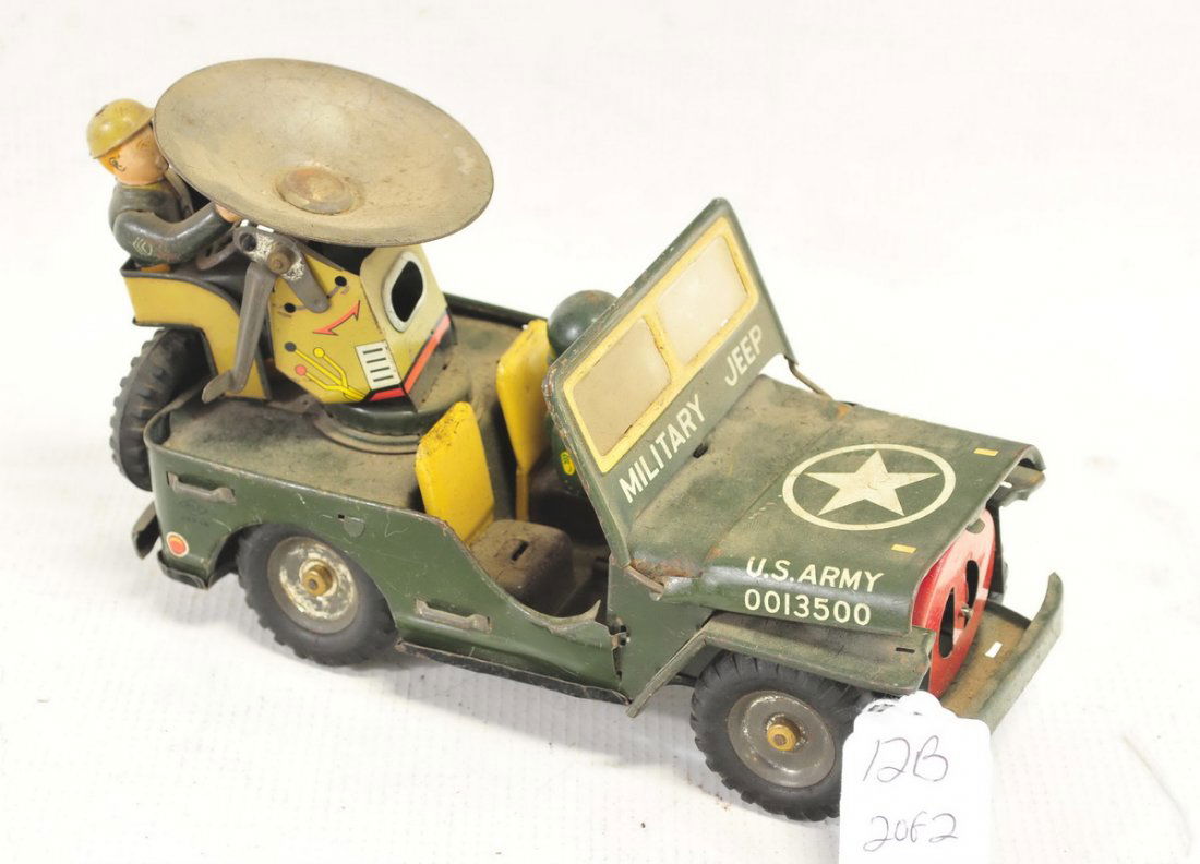 Estate Vintage Tin Litho Battery Operated Toys: Model Toys Tin Litho Battery Operated Queen River Paddle Boat, Battery Operated Tin Litho Bear popcorn cart, Battery Operated Tin Litho Hubley Mr. Magoo Cars one without box, one with box, Tin Litho F
