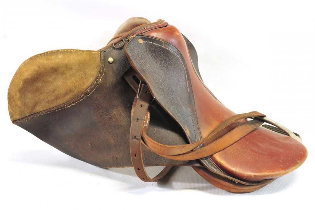 Horse Riding Boots/Saddle/Helmets Vintage: Maxwell Riding Boots Store Display/Stretchers, 5 Helmets, and Cortina Saddle, no size inside measures 11 1/4" and 3 3/4" wide