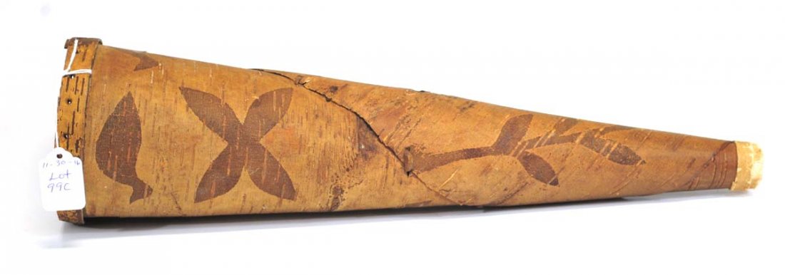 Antique Native American Birchbark Moose call: Measures 19"