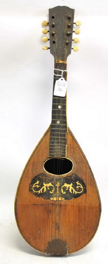 Antique Melon Back Mandolin: With Mother of Pearl Inlay, Unknown Maker 24" "****Note this item was won in a previous sale and was never paid for, so it is being offered for sale again