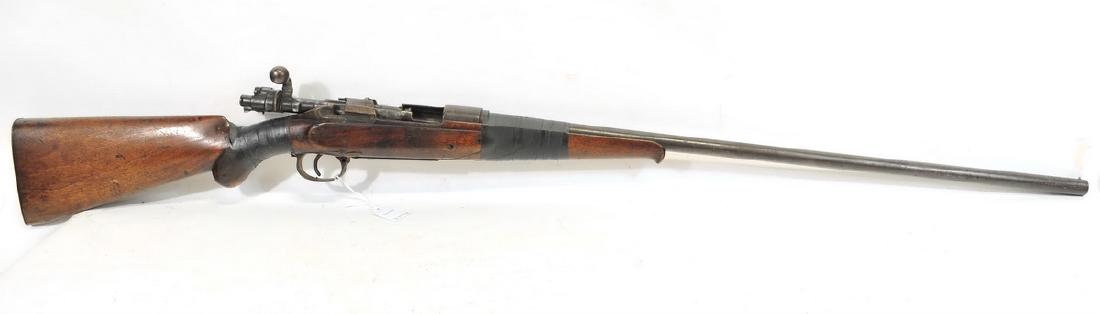 Mauser Bolt Action Shotgun 16 Gauge: Mauser Action, stock has been repaired with electrical tape, action functions