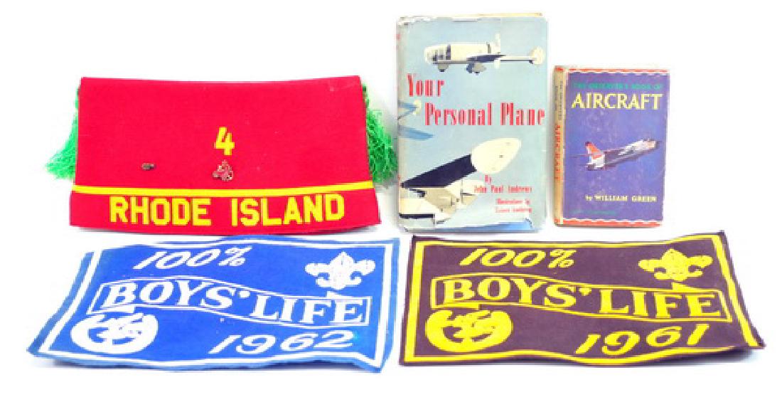 Three boxes of Pennants: To include an American and Canadian flag, Ny Pennant and etc