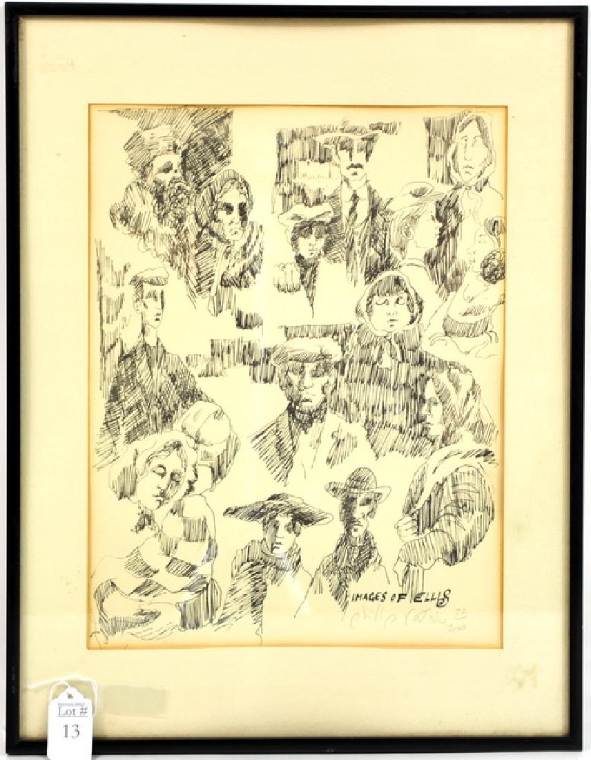 Phillip Ratner "Images Of Ellis" hand Signed Print: #72 of 200, measures 10x13 1/2", signed in pencil