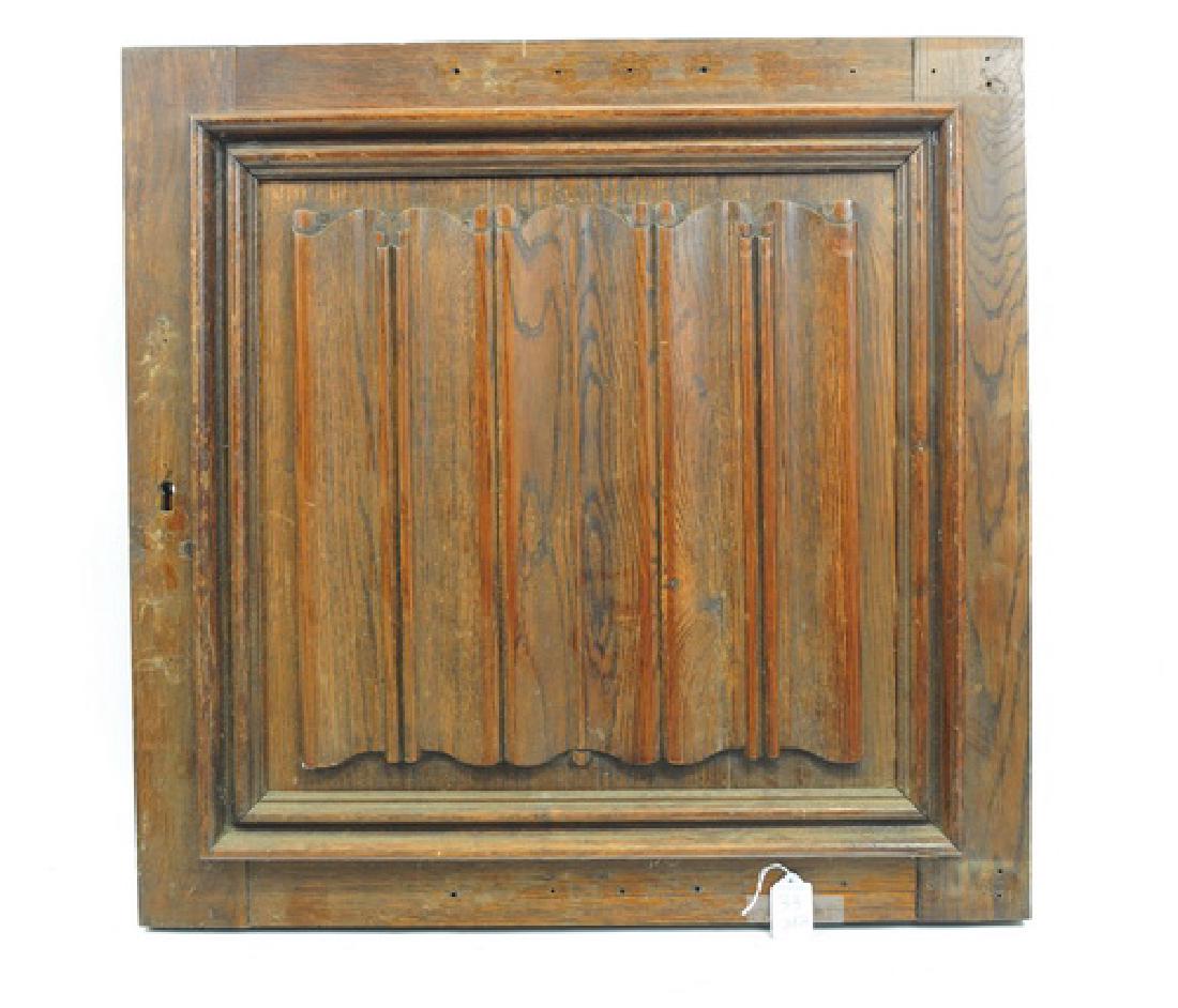 Pair of Carved Gothic Antique Doors: Carved Oak 24x24