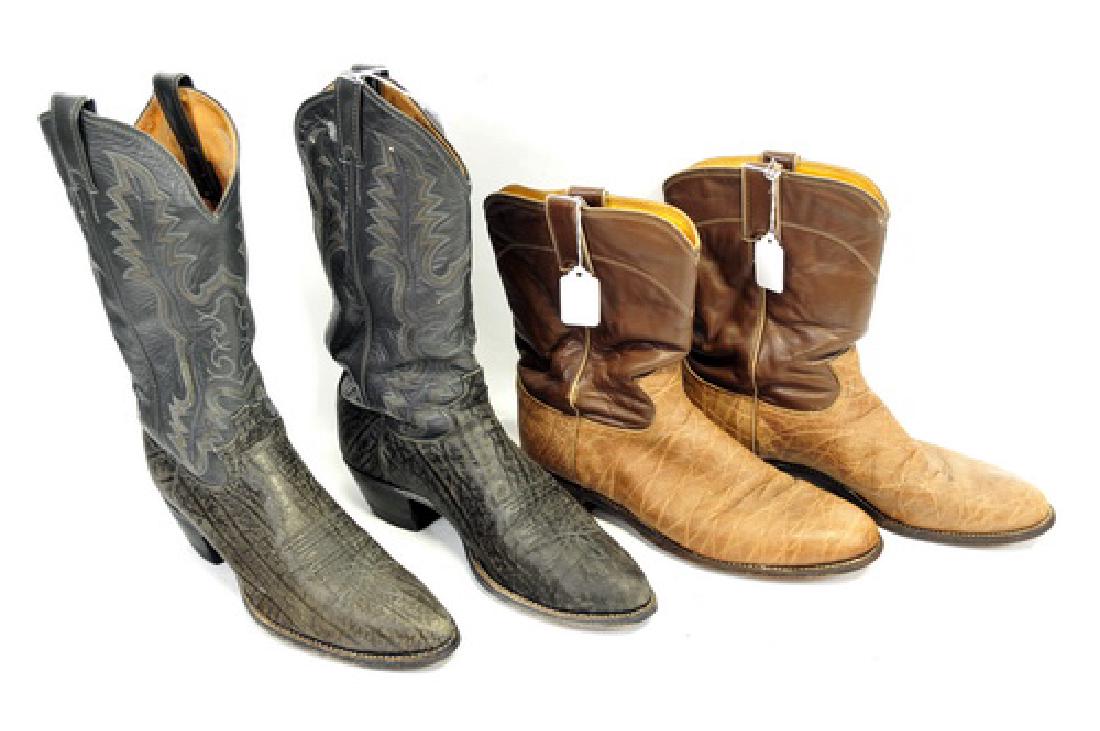 4 Pairs western boots by Justin made in USA: Sizes 10 b, d, used
