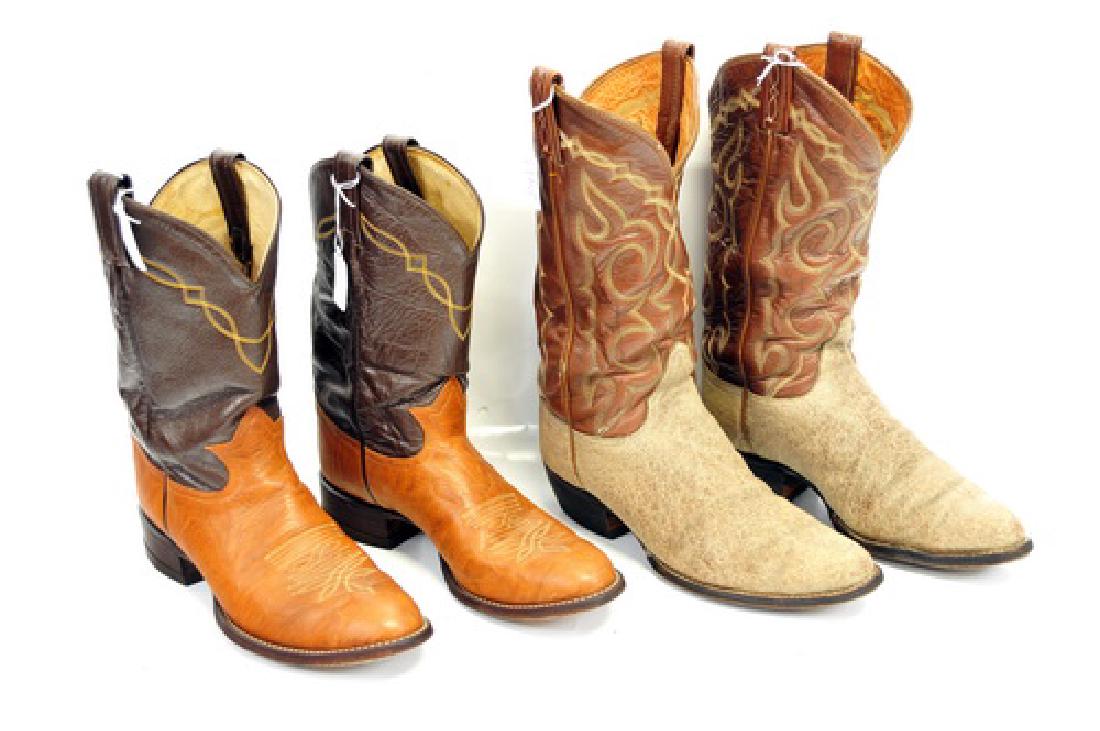 3 Pairs western boots by Tony Lama made in USA: Sizes 9 c, 9 d used