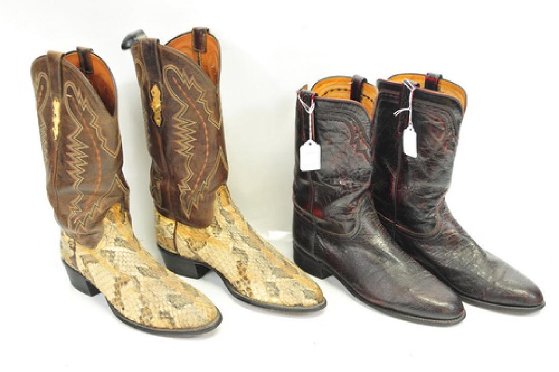 4 Pairs western boots by Lucchese made in USA: Handmade Sizes 10 b, d, 2e used