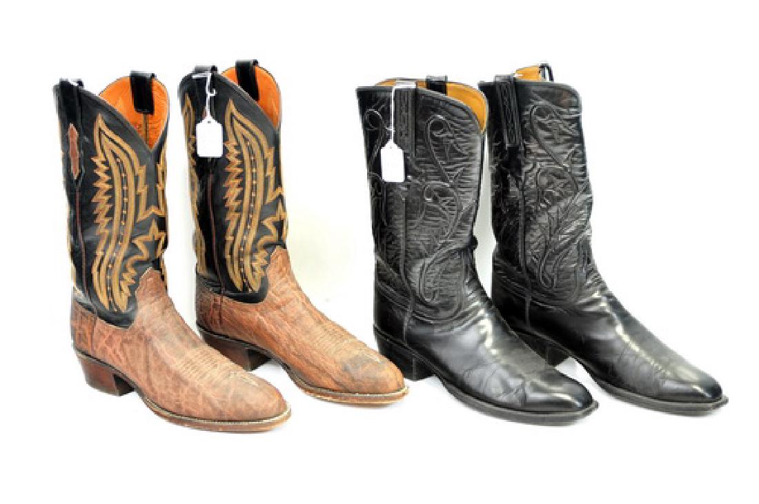 3 Pairs of western boots by Lucchese made in USA: Handmade Size 9 d, 9 1/2 b, 9 1/2 d used