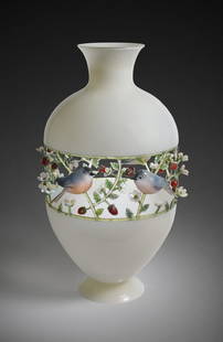 Kari R Poole Ivory Vessel 2001 Art Glass Habatat: Kari Russel Poole & Marc Petrovic (USA), Ivory Vessel, 2001. 18.5 x 10.5 x 10.5â€. An example of lamp work beautifully executed in a classic form. From the collection of David and Joanne Denn. Sign