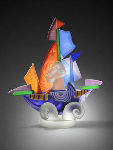 Stanislaw Borowski Jr. 2004 Art Glass Habatat: Stanislaw Borowski Jr., (Poland), Sailor, 2004. 11.5 x 10 x 4â€. A studio edition boat created by the youngest Borowski brother, Stani. He has shown that he is the most talented of the brothers. Th