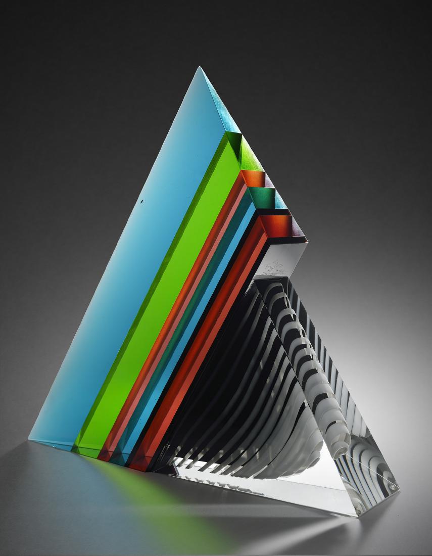 Pavel Hlava Triangle 2001 Art Glass Habatat Colorful (1 of 1)