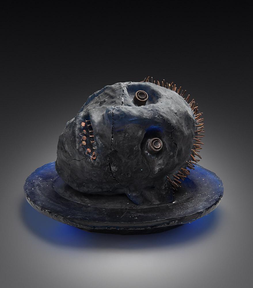 Hank Murta Adams Chunk Art Glass Habatat: Hank Murta Adams (USA), Chunk). 15 x 13 x 12 inches. Hank Murta Adams is an outsider artist working with cast glass and copper. Hank is well known for creating cartoon like heads that transport the vi