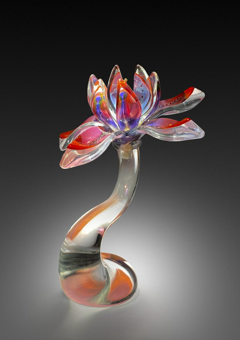 Littleton Vogel Flower 1986 Art Glass Habatat: John Littleton & Kate Vogel (USA), Flower 13.5 x 10.25 x 10.5 inches. Hot sculpted glass. Acquired from the Maurine Littleton Gallery (WA). Signed by the artist. From a private collection.