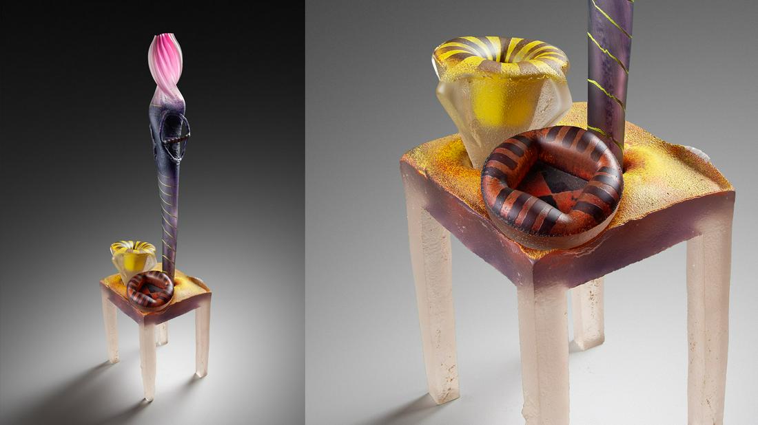 Jose Chardiet Mesa Series Art Glass Habatat (1 of 1)