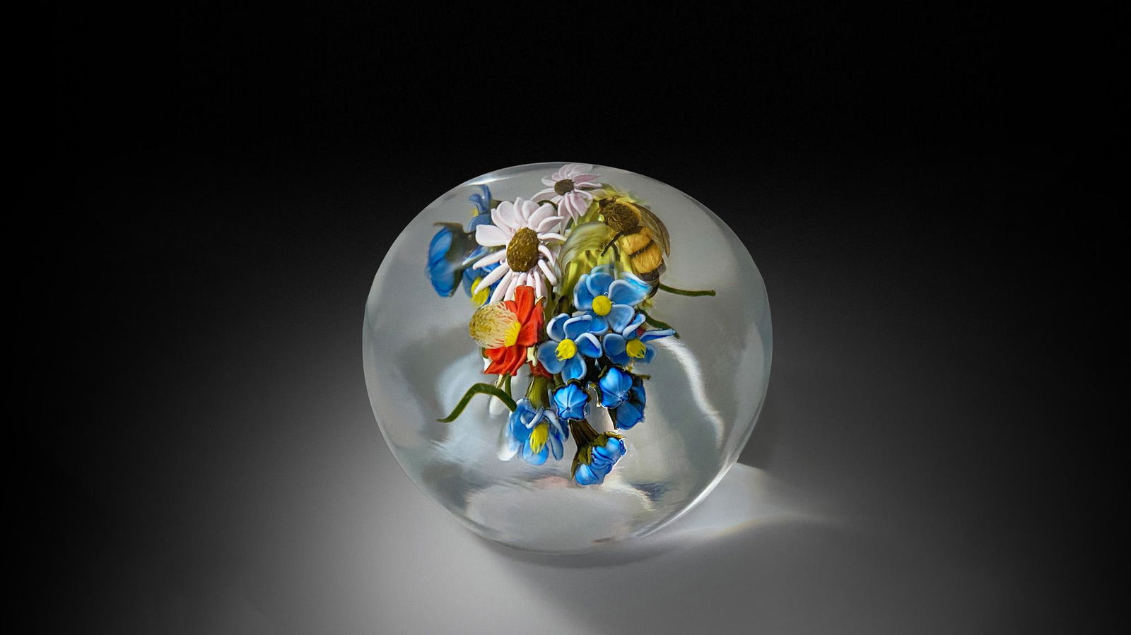 Paul Stankard Earth Spirit Paperweight Art Habatat (1 of 1)