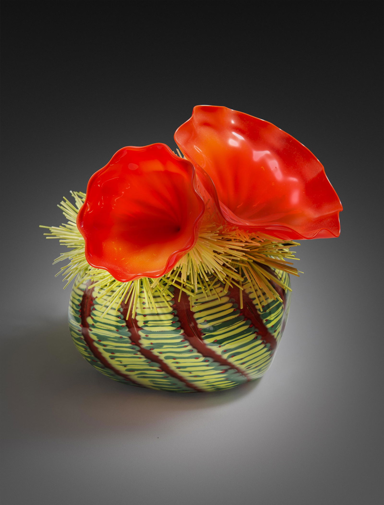 Flo Perkins Double Square Cactus Art Glass Habatat (1 of 1)