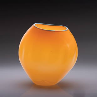 Dale Chihuly Mango Basket Art Glass Habatat: Dale Chihuly (USA), Mango Basket Portland Press Edition, circa 2000. 6.75 x 6.5 x 6.5 inches. A blown glass sculpture by the most famous glass blower in the United States. From a private collection.