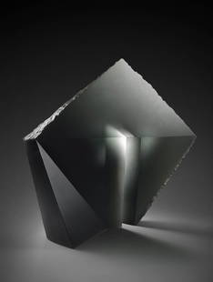 Libensky Brychtova Free Through 1997 Glass Art Habatat: Stanislav Libensky & Jaroslava Brychtova (Czech Rep), Free Through, 1997. 32 x 32 x 9 inches. This sculpture originally conceived in 1988 was executed in 1997 and is part of an edition of five. The