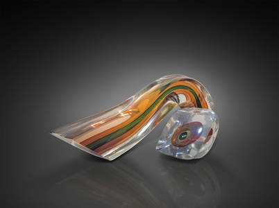 Harvey Littleton Arc Sectioned Art Glass Habatat