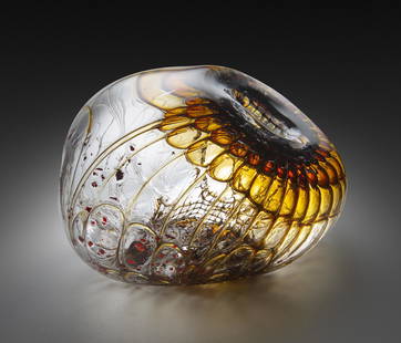 Jorg Zimmerman Bauble 1989 Art Glass Habatat: Jorg Zimmerman (Germany), Bauble, circa 1989. 9 x 14 x 14 inches. This series was highly collectible when new and are incredible explorations in the medium of blown glass. From a private collection.