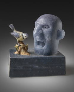 David Reekie Anger 1 2008 Art Glass Habatat: David Reekie (UK) Anger 1, 2008. 27 x 26 x 6.75 inches. A cast glass and mixed media sculpture done by one of the great humorists and social commentators working with glass today. From a private