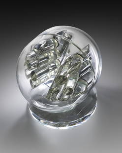 Pavel Hlava Sypmphony II 1982 Art Glass Habatat: Pavel Hlava, (Czech Republic), Symphony II, 1982, 11 x 13 x 13 inches. This is a very rare example of an early Hlava sculptural form, which was highly publicized in the early 1980s. It is believed