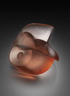Ann Wolff Untitled Face Art Glass Habatat: Ann Wolff (Sweden), Untitled Face, circa 2002. 12 x 15 x 13 inches. This a great example of an Ann Wolff cast piece on a scale that is quite rare. Ann Wolff is a glass artist who lives and works in bo
