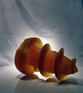 Rick Beck "large amber screw": Artist: Rick Beck Year: 2001 Size: 6 x 11 x 8" Cast glass screw, cold worked with some iredecence for more images please contact Corey@Habatat.com