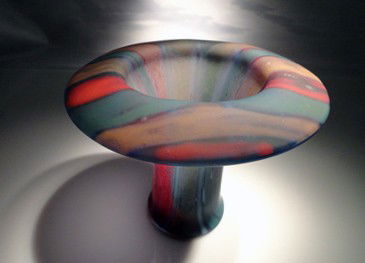 Michael Higgins "vase, formed from flat glass, sati: Artist: Michael Higgins Year: 1976 Size: 5"h blown glass for more images please contact Corey@Habatat.com