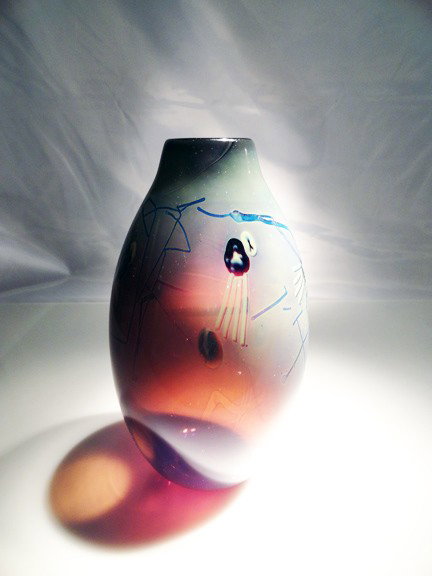 Robert William Bartlett "Bottle with smokey glass p: Artist: Robert William Bartlett Year: 1976 blown glass for more images please contact Corey@Habatat.com