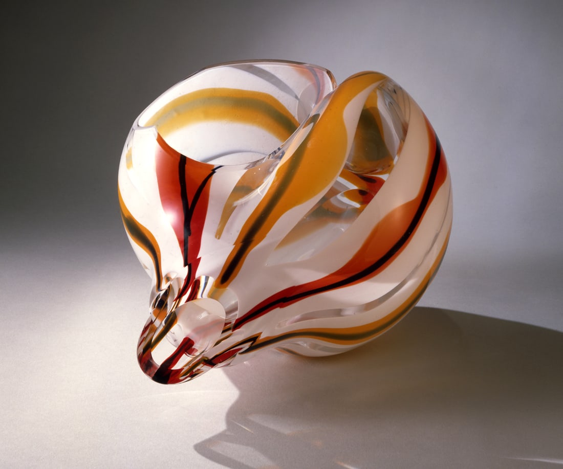 Marvin Lipofsky Fratelli-Toso #16 Historic Glass Art: Marvin Lipofsky (USA), Fratelli-Toso 1976-81 #16. 12 x 14 x 17 inches. Blown and hot worked at Fratelli-Toso, Murano Italy 1981. Blown with help from Gianni Toso. Finished in the artist's Berkeley stu