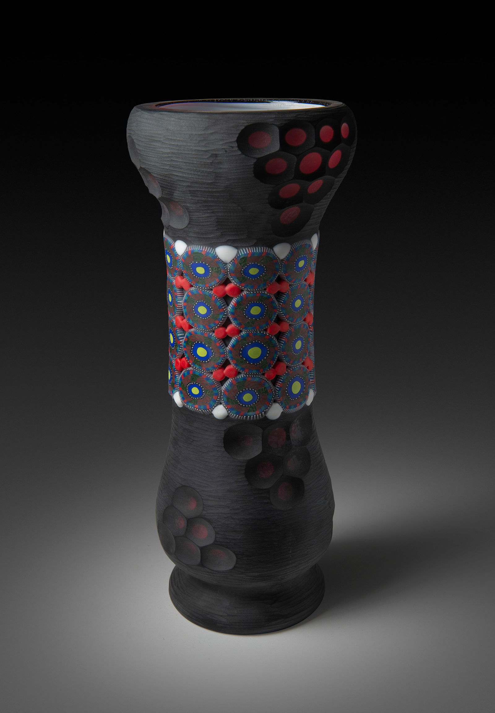 Davide Salvadore Vessel Glass Art Sculpture: Davide Salvadore (Italy), Untitled Vessel, Circa 2001. 17.5 x 7 x 7 inches. From a private collection.