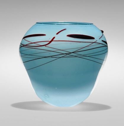 Dale Chihuly Unique Blue Basket Signed Art Glass (1 of 5)