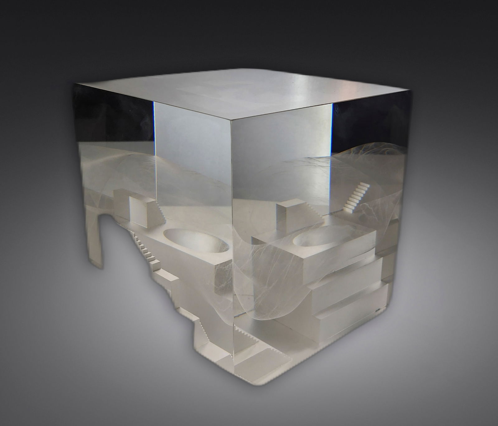 Steven Weinberg #88402 Sculpture Cube Art Glass (1 of 1)