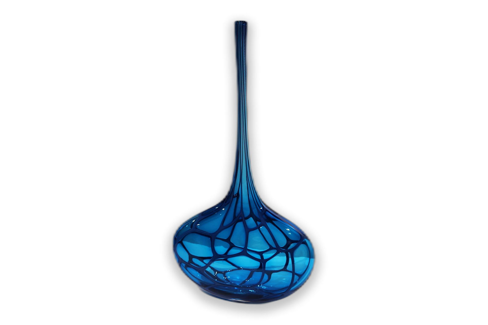 Hayden Wilson Blue Murrini Bottle Art Glass (1 of 1)