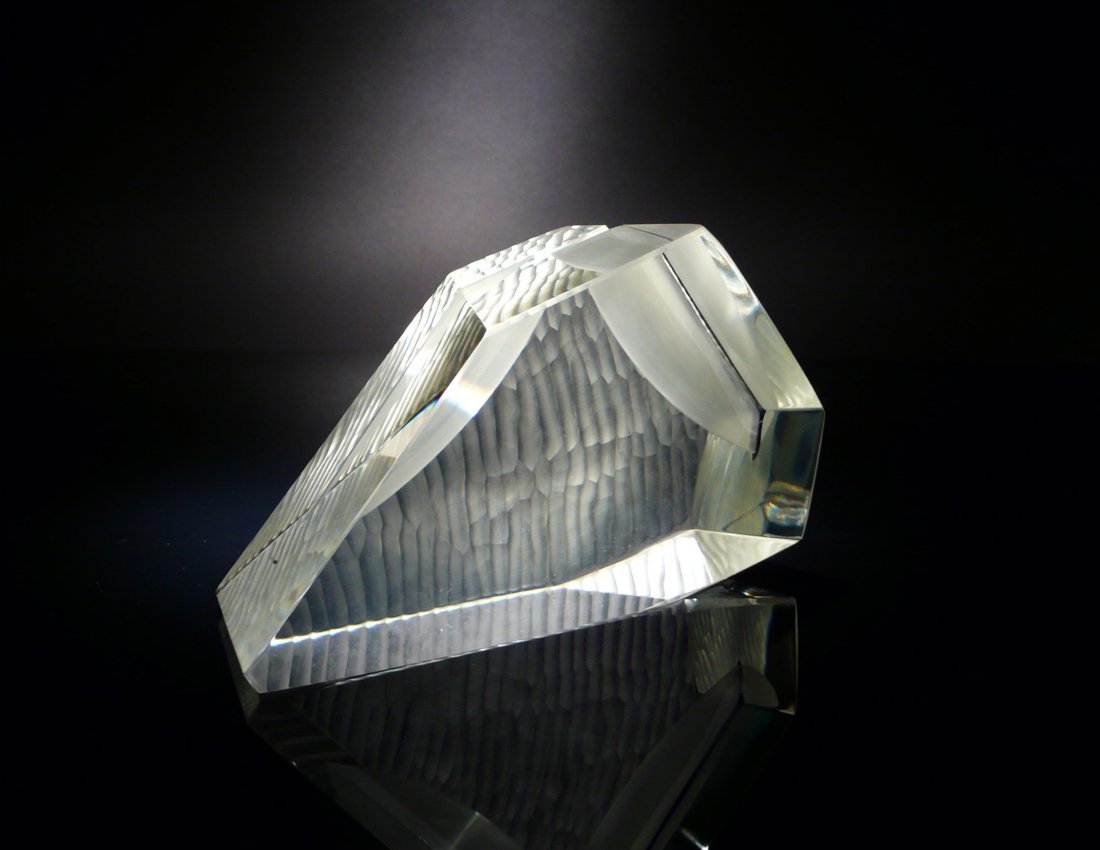 Harvey Littleton: cut, ground and polished glass, 1979 4.75 x 8 x 3"