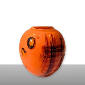 Herb Babcock Early Orange Vessel Art Glass