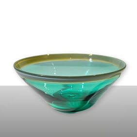 Richard Marquis Early Green Vessel Art Glass