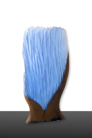 Alex Bernstein Blue Steel Art Glass Sculpture