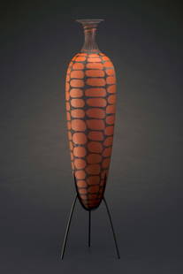 William Morris Mozorca Urn 41 Art Glass Vessel: William Morris (USA), Mozorca Urn, 2013. 41 x 8 x 8 inches. From a private collection. Acquired from Habatat (MI). Signed by the artist. William Morris’s “Mazorca Urn&rdquo; is a remarkable exampl