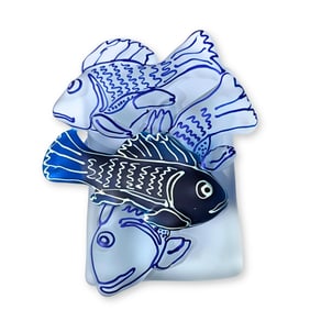 Richard Jolley Fish Wall Relief Art Glass