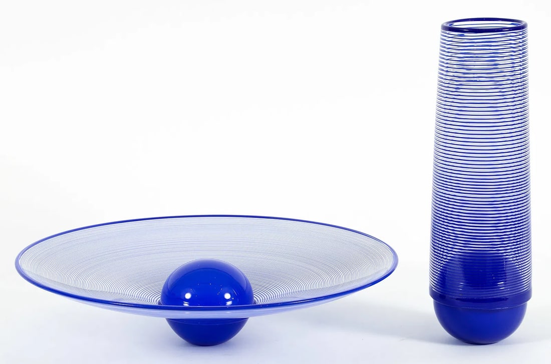 Benjamin Moore Blue Palla Set Art Glass (1 of 9)