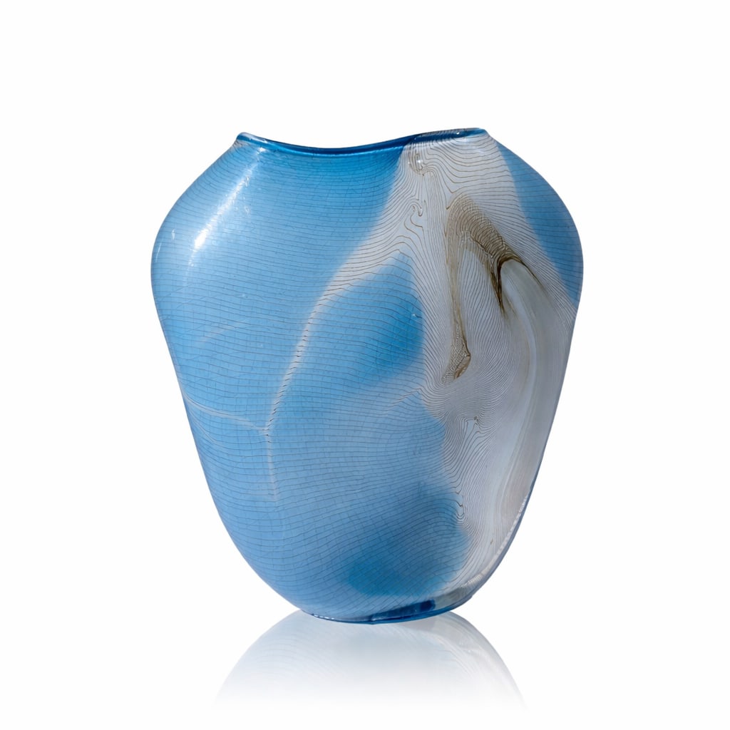 William Morris River Stone Vessel Art Glass - 2