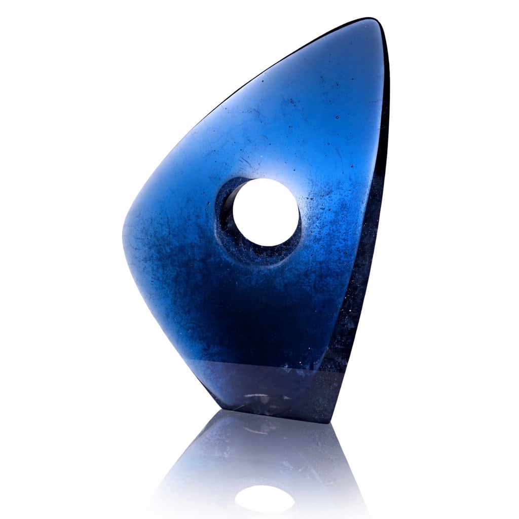 Ales Vasicek Blue Eye Art Glass: -- View a short video of this work: https://www.youtube.com/watch?v=ZtZGuRGWPxI Artist name: Ales Vasicek Country of origin: Czech Republic Title of the work: Blue Eye Year: 2004 Dimensions: 38 x 24 x