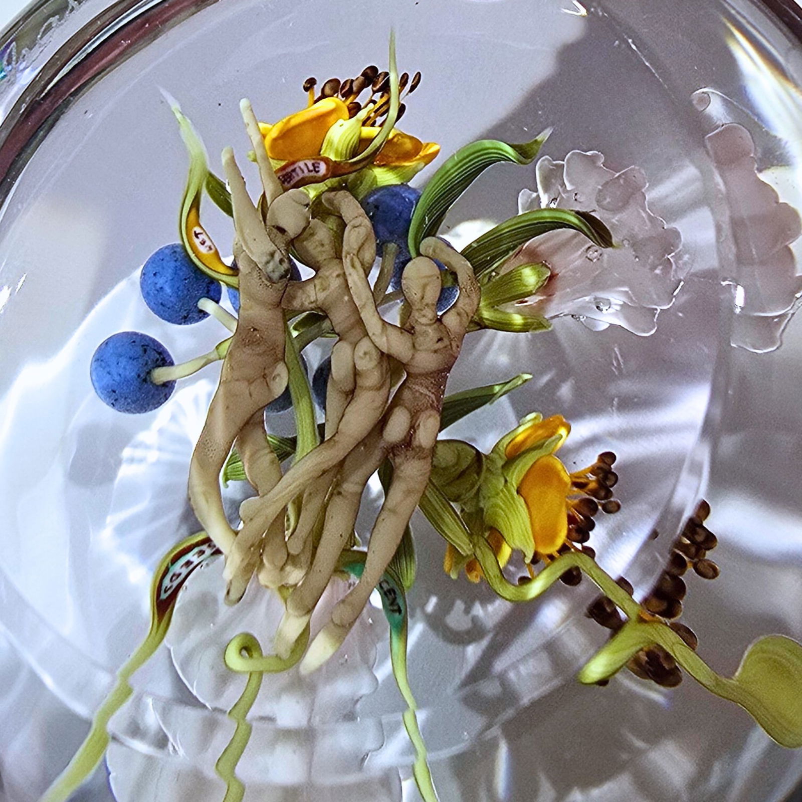 Paul Stankard Bouquet & Earth Spirit Paperweight 279 Art Glass - 5