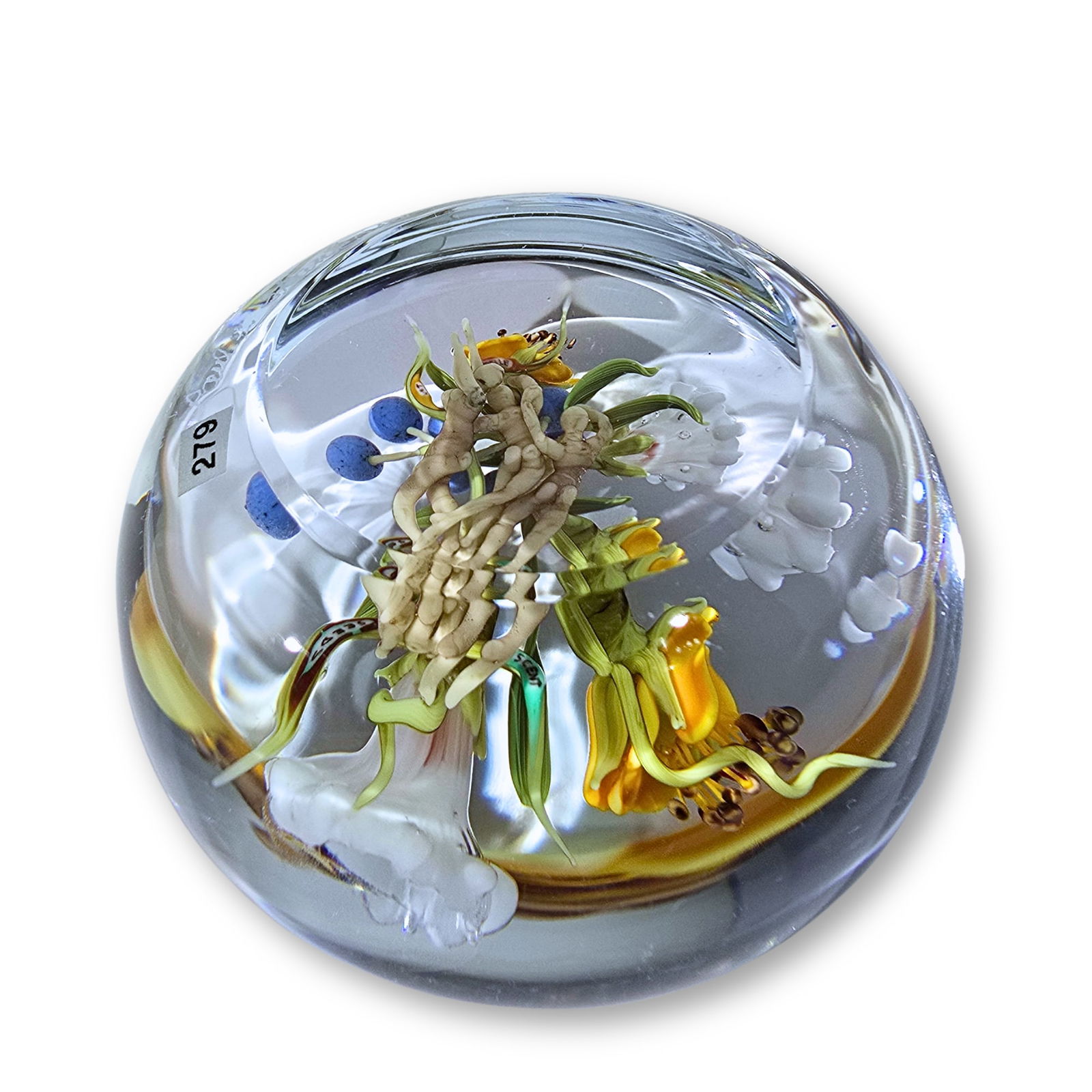Paul Stankard Bouquet & Earth Spirit Paperweight 279 Art Glass - 7