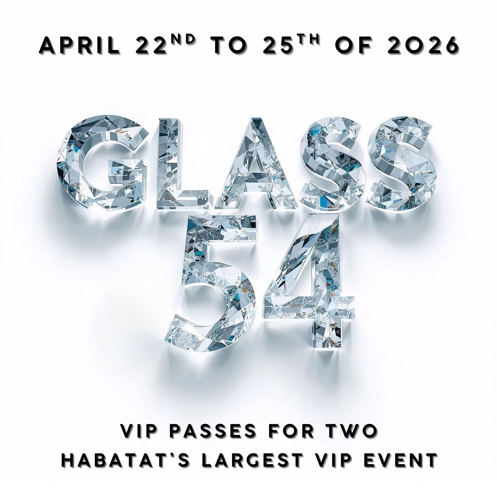 Two VIP Passes to Habatat Glass54 Art Experience: GLASS54: Habatat's Glass Art Annual International Award Exhibition April 22?26, 2026 | Michigan Theme: UNITY For more than fifty years, Habatat?s Annual International Glass Invitational Award