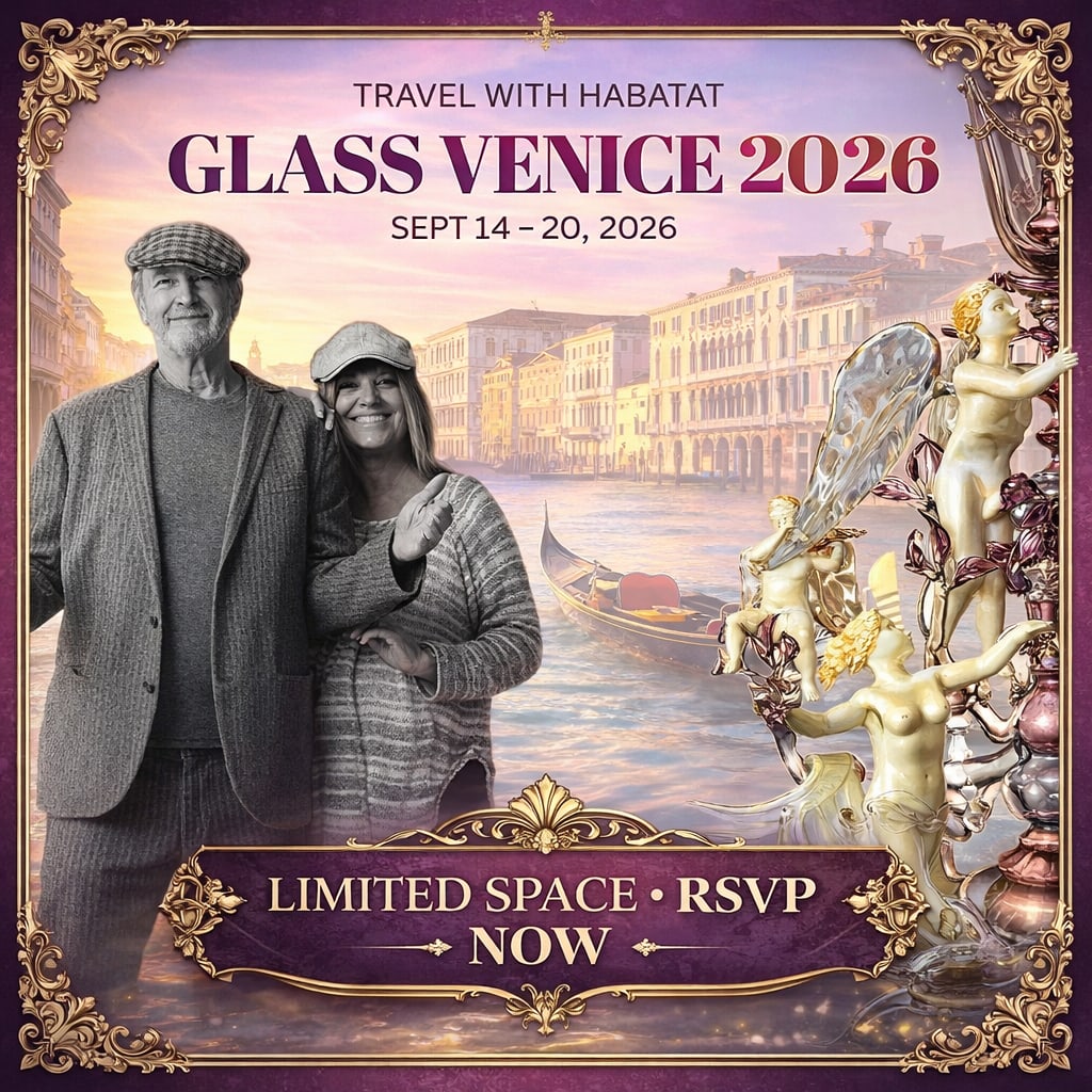 TRAVEL TO VENICE WITH HABATAT: Join us for a rare opportunity to travel to Venice with Ferdinand Hampson during one of the most exciting moments in the glass art world. Experience private access to leading artists, exclusive studio