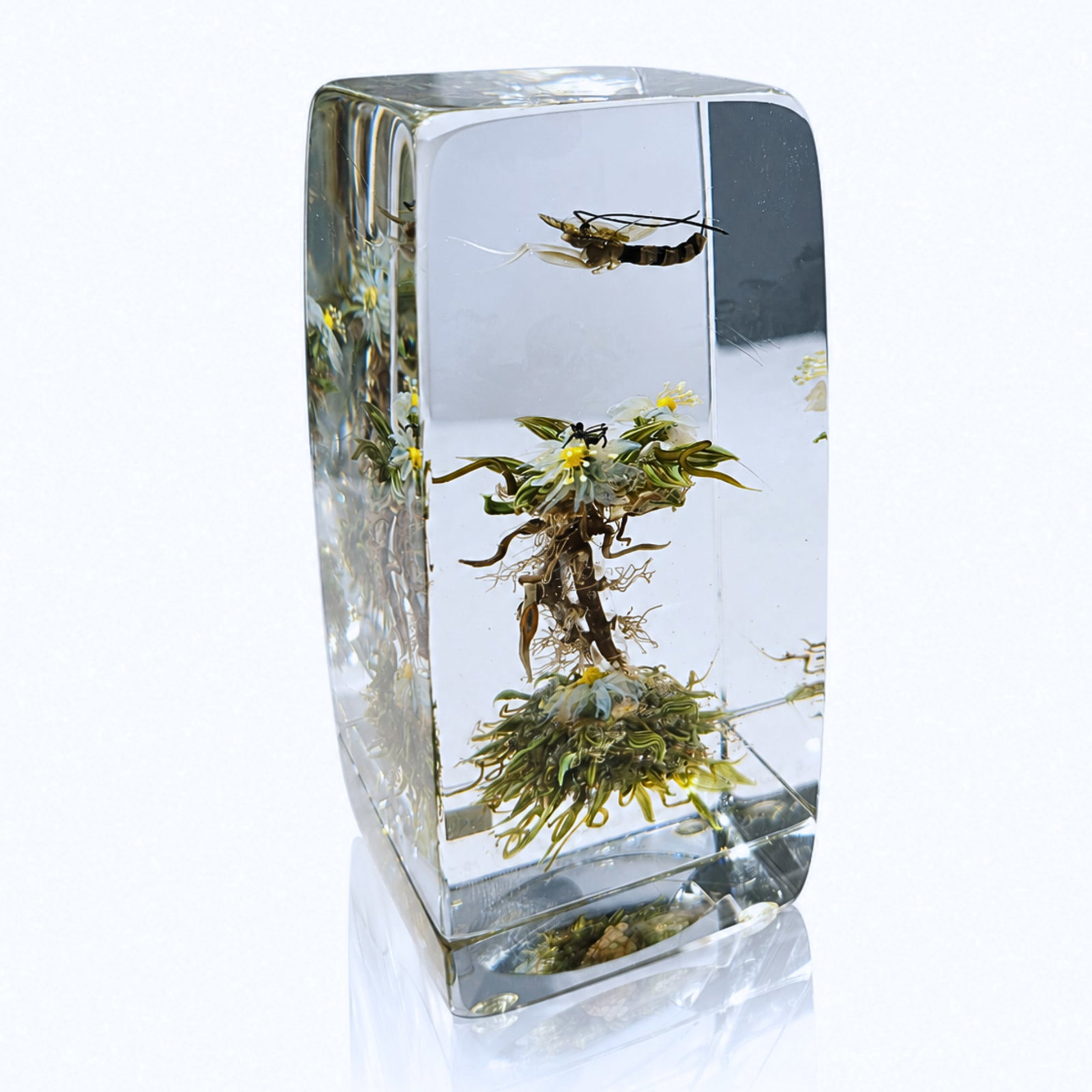 Paul Stankard Botanical & Earth Spirit Cube 348 H7 Art Glass: https://www.youtube.com/watch?v=UaE8vFZPn3A Paul Stankard Country of origin: American Title: Paul Stankard Botanical & Earth Spirit Cube 348 H7 Date: 1999 Dimensions: 5.5 x 2.75 x 2.75 inches Process 